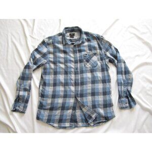 Men's Quilksilver Regular Fit Plaid Cotton Button Long Sleeve Shirt Sz L (MT618)